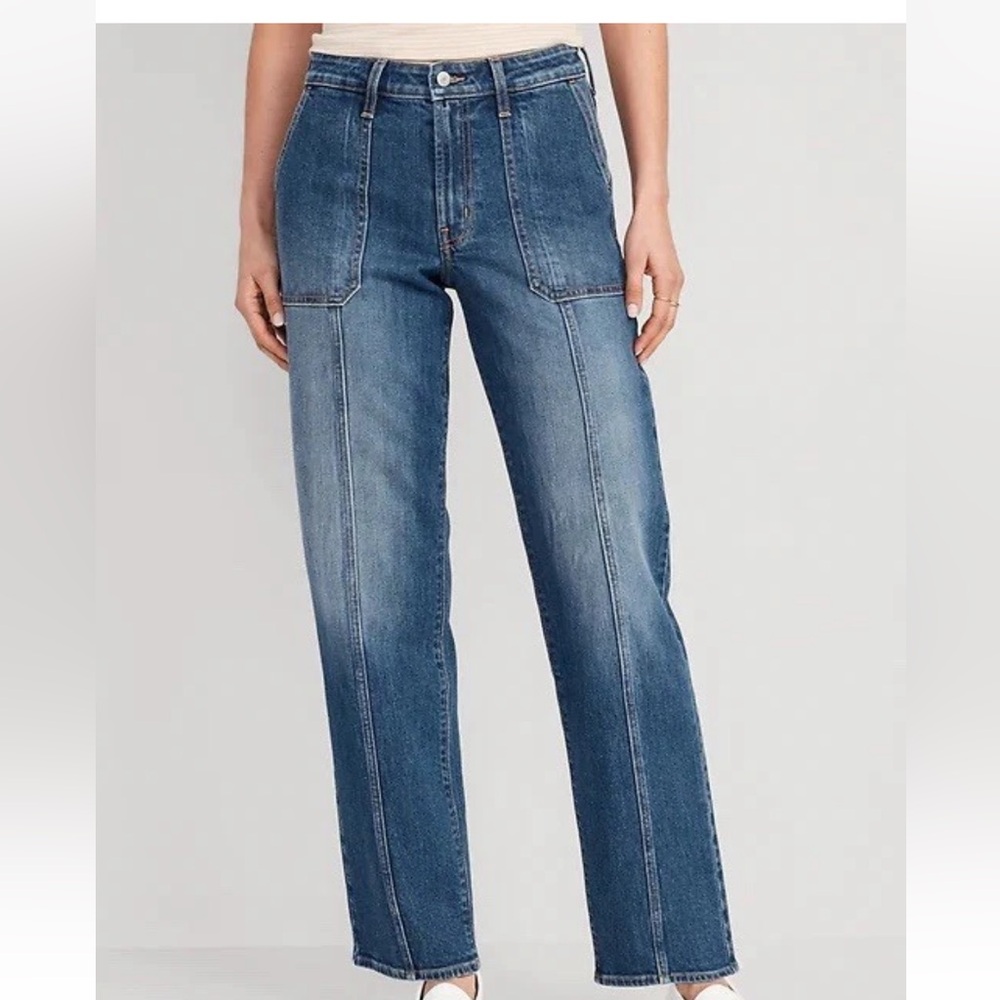Old Navy Denim OG Loose High-Rise Utility Jeans Blue Size 0
